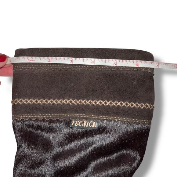 Vintage Tecnica Cow Hair Leather Winter Boots Italian Apres Scandia Brown Sz 37 - Picture 11 of 12